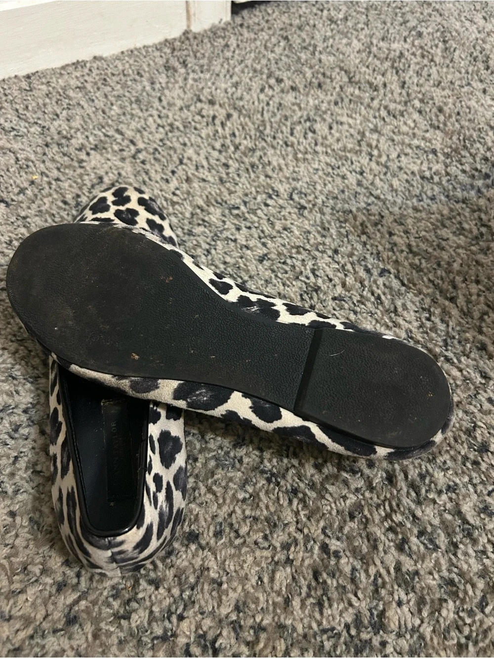 Black and Cream Leopard Print Pointed Flats